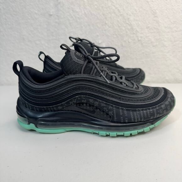 Jordan Nike Air Max 97 ‘Matrix’ Sneakers Black Green Glow Athletic Shoes Size 9 main image 4